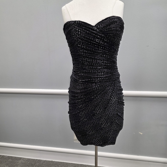 Calvin Klein Black Strapless Dress with Shimmer - Picture 1 of 9